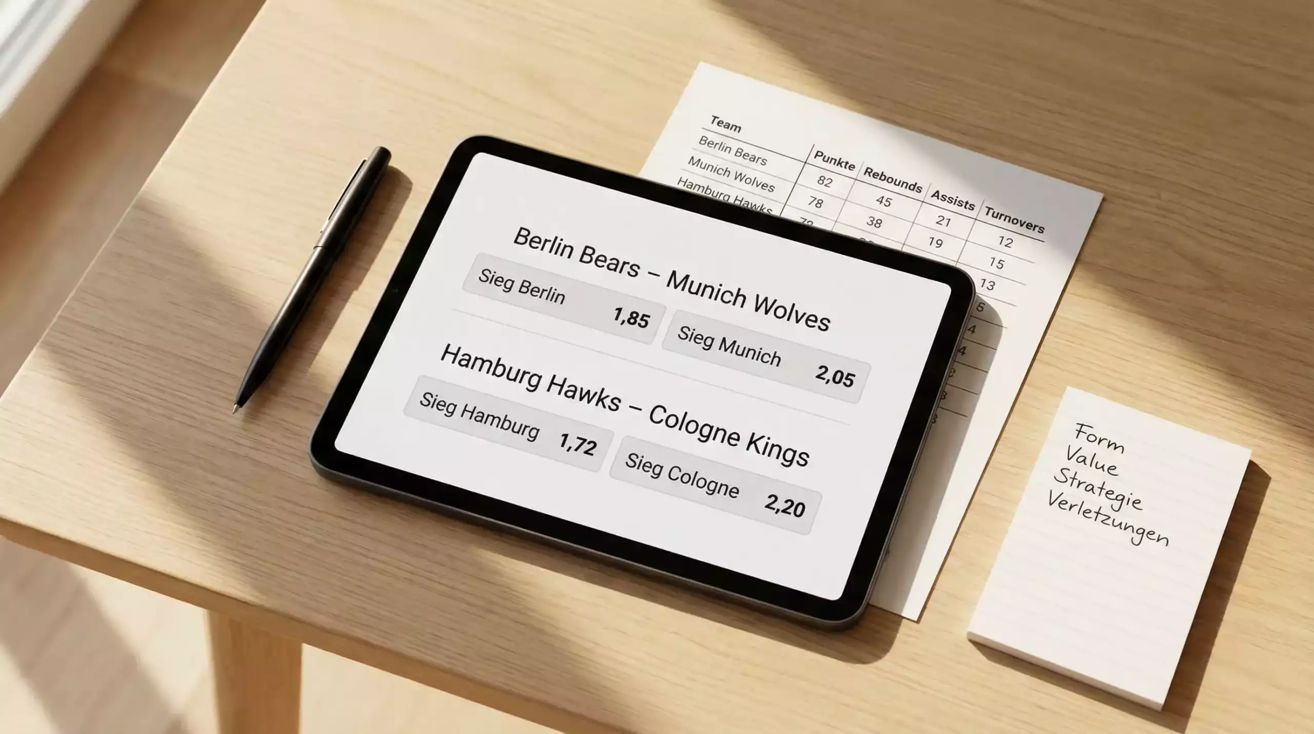 Übersicht der Basketball-Wettarten — Moneyline, Spread und Over/Under auf einem Bildschirm