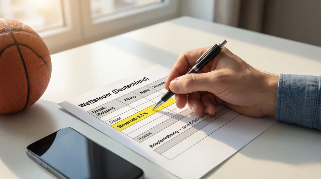 Wettsteuer Deutschland — Sportwettensteuer bei Basketball Wetten erklärt